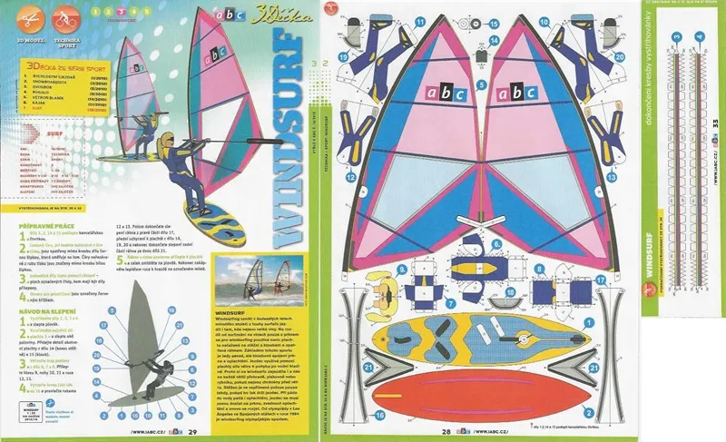 Papierový model Windsurf